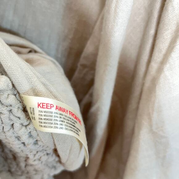 FREE PEOPLE Alai Mini Dress Linen Blend Stone Flax Natural Sz XS $128 {II30} - Picture 7 of 8